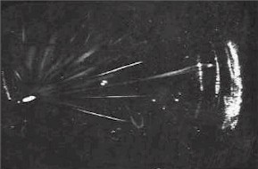Early cloud chamber photograph (Source: C. T. R. Wilson, Cambridge)